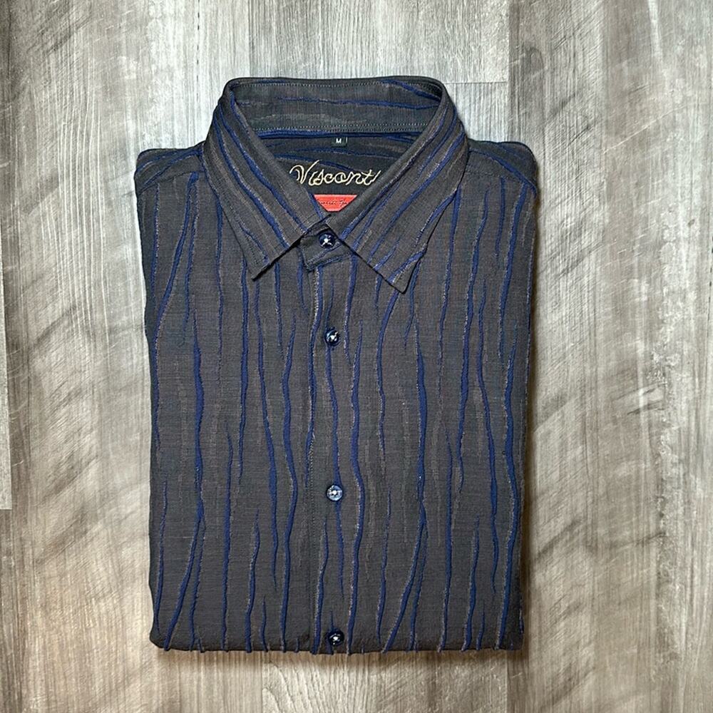 Visconti Textured Long Sleeve Button Down - Medium